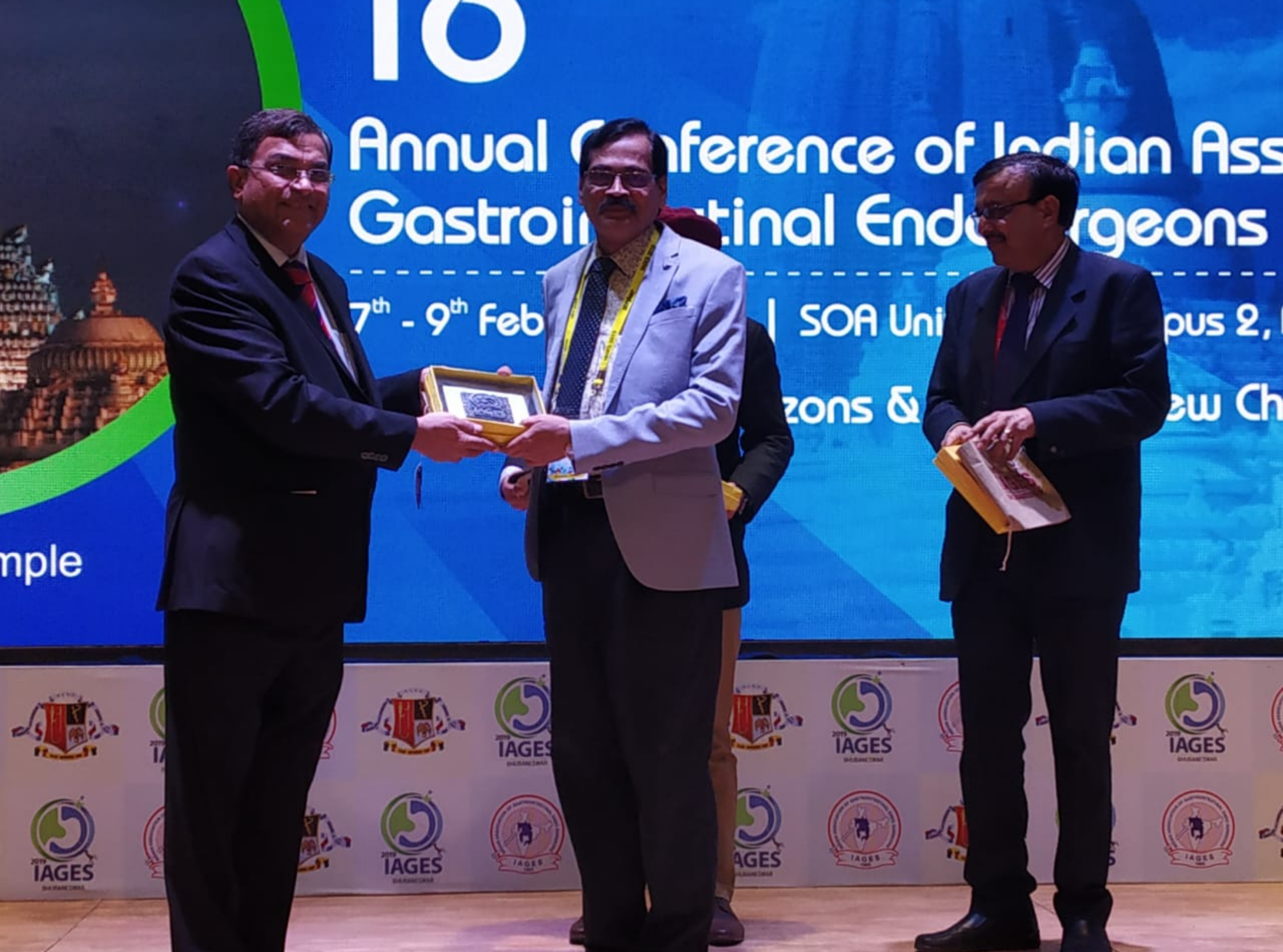 Receiving award