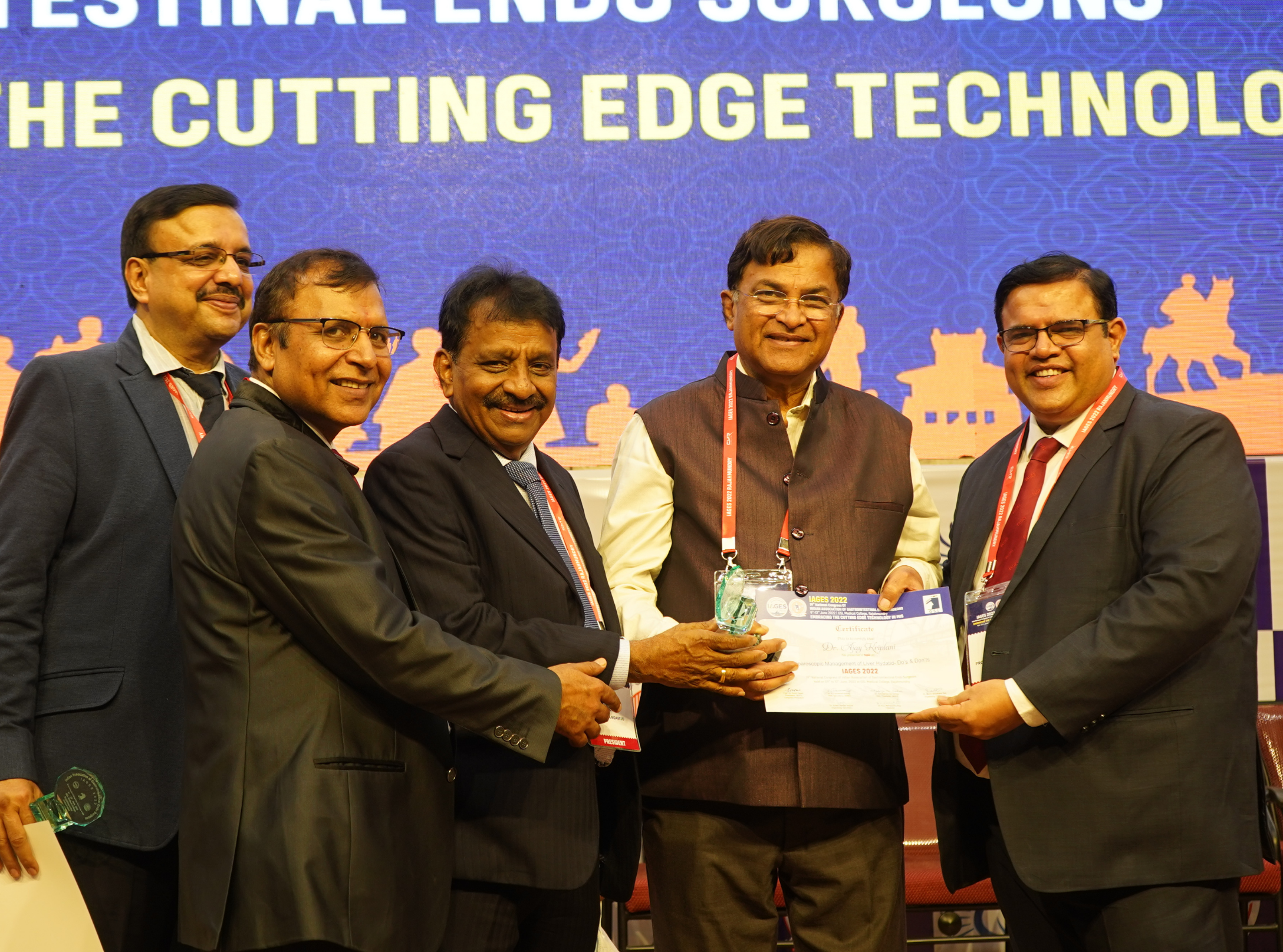 Receiving award